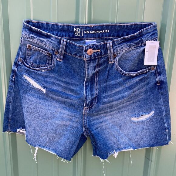 Womens Juniors High-Rise Denim Cut Off Destructed & Bermuda Shorts 2-Pack Size 7 - Picture 5 of 15